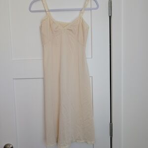 Elegant Cream Slip Dress With Lace Detail Size 34